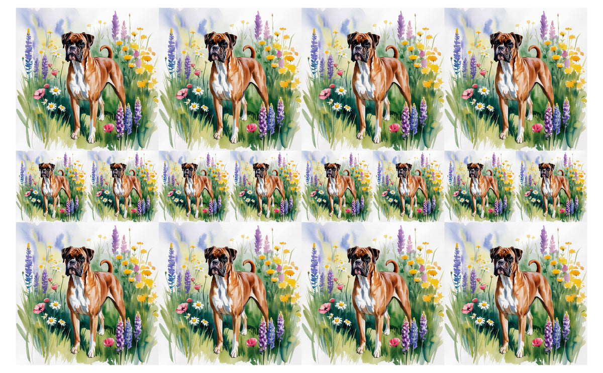 DecoCraft - Scenic Tiles Series - Watercolor Pets - Boxer