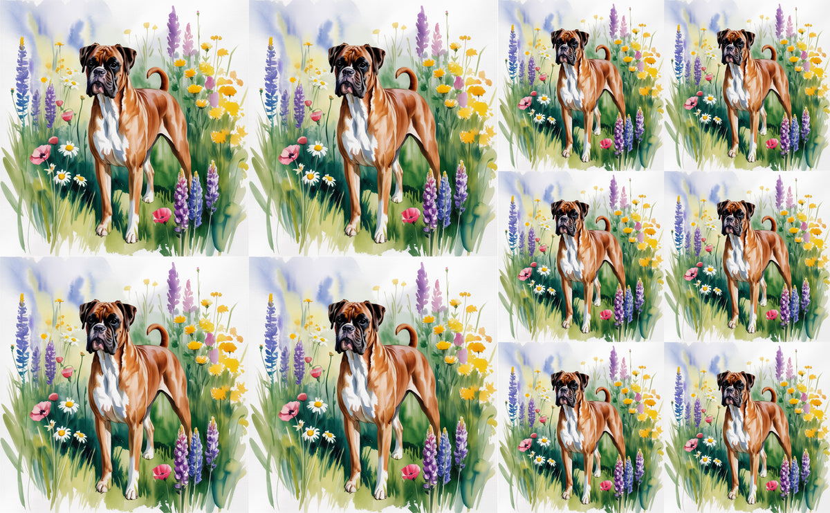 DecoCraft - Scenic Tiles Series - Watercolor Pets - Boxer