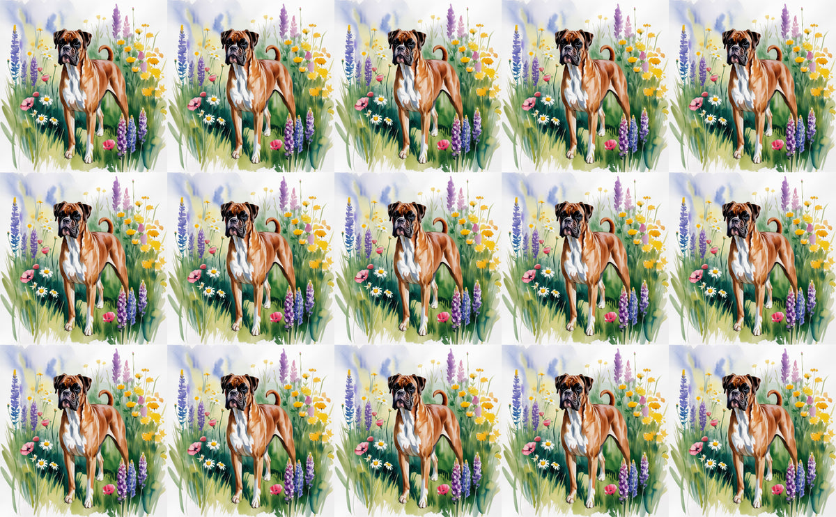 DecoCraft - Scenic Tiles Series - Watercolor Pets - Boxer