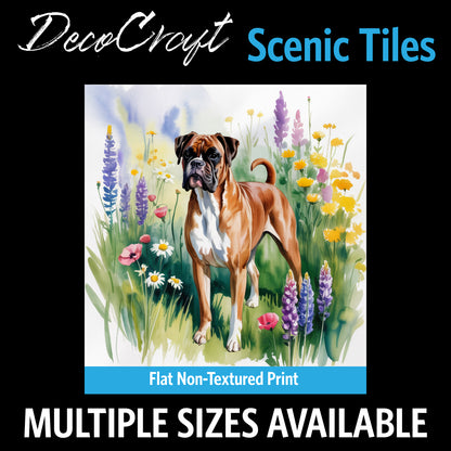 DecoCraft - Scenic Tiles Series - Watercolor Pets - Boxer