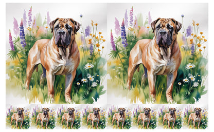 DecoCraft - Scenic Tiles Series - Watercolor Pets - Bull Mastiff
