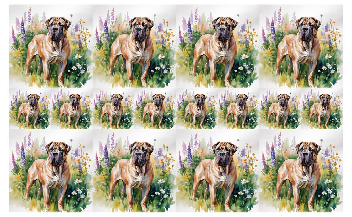 DecoCraft - Scenic Tiles Series - Watercolor Pets - Bull Mastiff