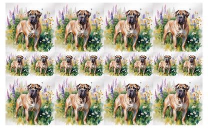 DecoCraft - Scenic Tiles Series - Watercolor Pets - Bull Mastiff
