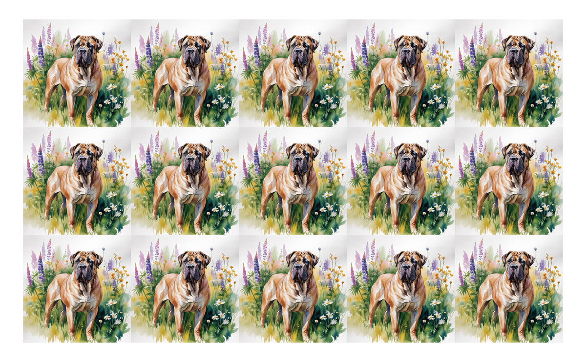 DecoCraft - Scenic Tiles Series - Watercolor Pets - Bull Mastiff