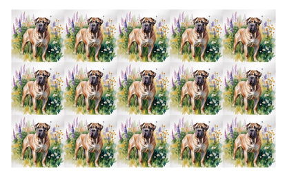 DecoCraft - Scenic Tiles Series - Watercolor Pets - Bull Mastiff