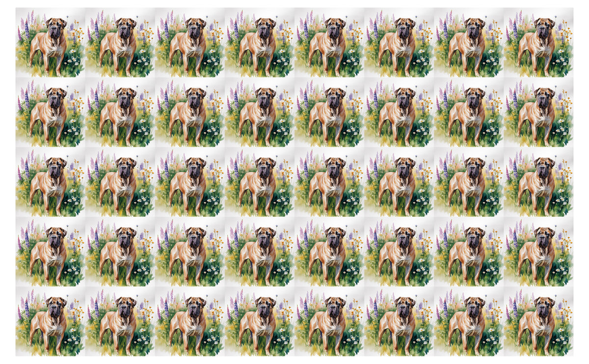 DecoCraft - Scenic Tiles Series - Watercolor Pets - Bull Mastiff