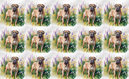 DecoCraft - Scenic Tiles Series - Watercolor Pets - Bull Mastiff