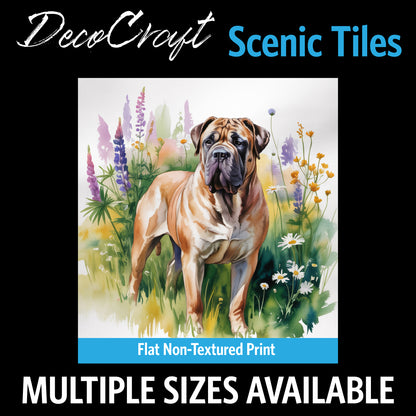 DecoCraft - Scenic Tiles Series - Watercolor Pets - Bull Mastiff