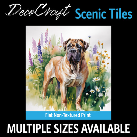 DecoCraft - Scenic Tiles Series - Watercolor Pets - Bull Mastiff