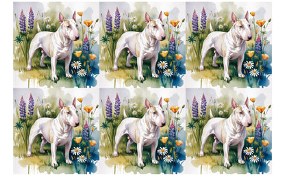 DecoCraft - Scenic Tiles Series - Watercolor Pets - Bull Terrier