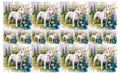 DecoCraft - Scenic Tiles Series - Watercolor Pets - Bull Terrier