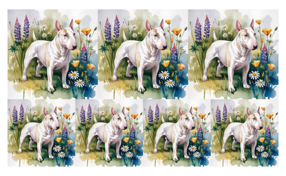 DecoCraft - Scenic Tiles Series - Watercolor Pets - Bull Terrier