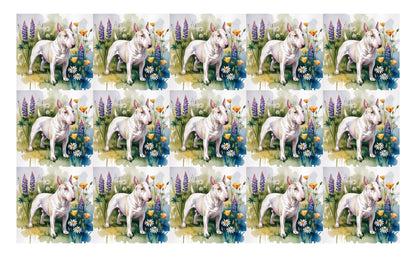 DecoCraft - Scenic Tiles Series - Watercolor Pets - Bull Terrier