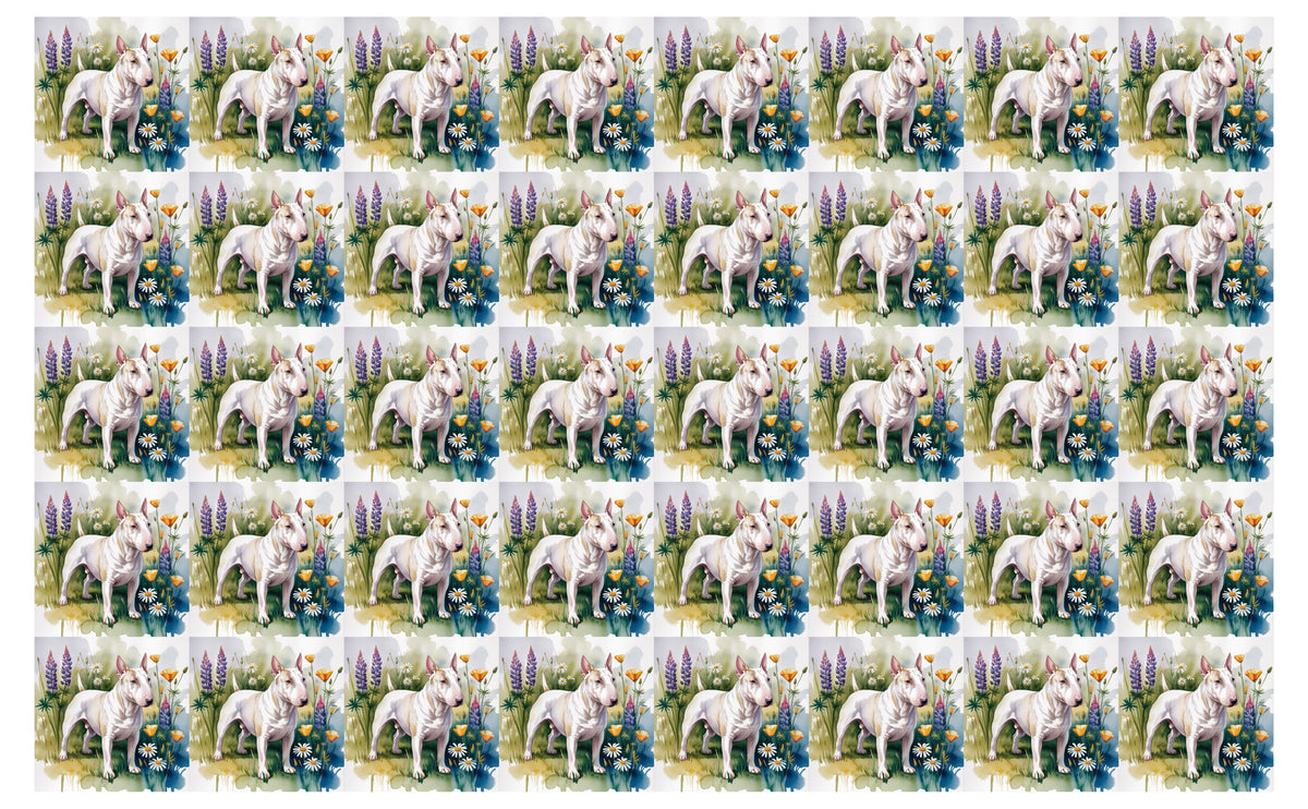 DecoCraft - Scenic Tiles Series - Watercolor Pets - Bull Terrier