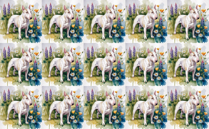 DecoCraft - Scenic Tiles Series - Watercolor Pets - Bull Terrier