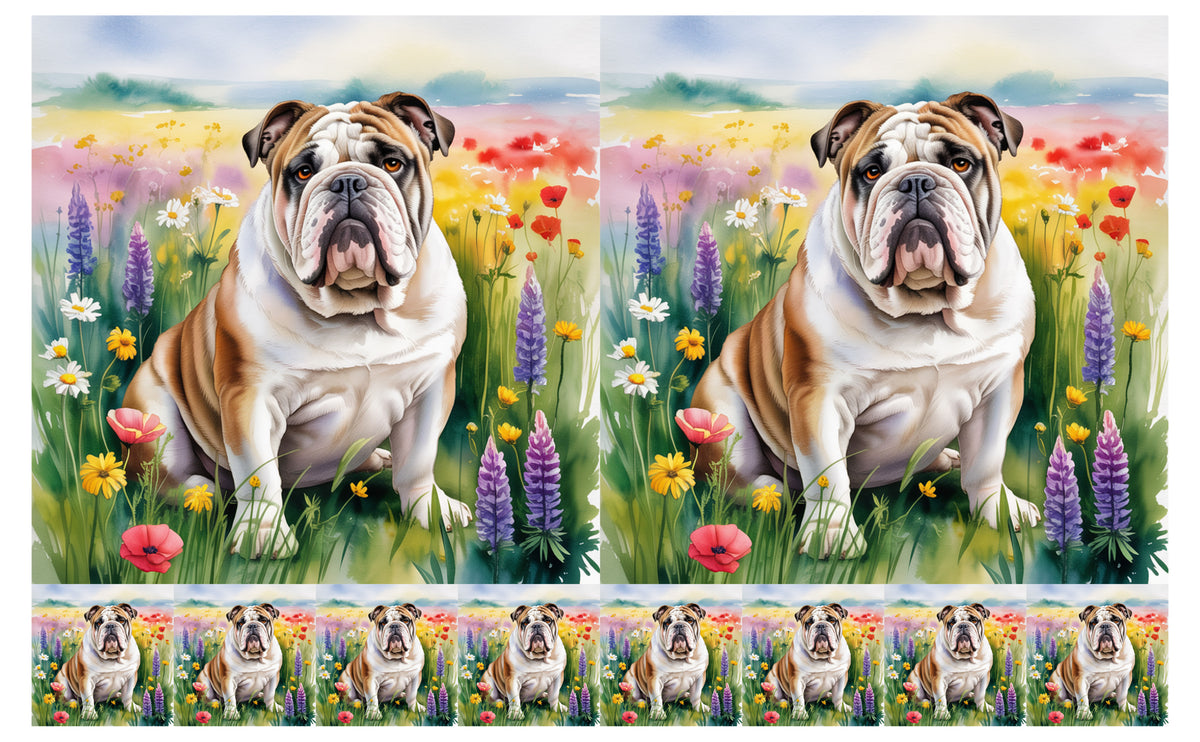 DecoCraft - Scenic Tiles Series - Watercolor Pets - Bulldog