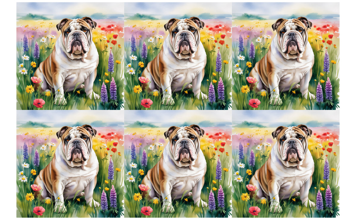 DecoCraft - Scenic Tiles Series - Watercolor Pets - Bulldog