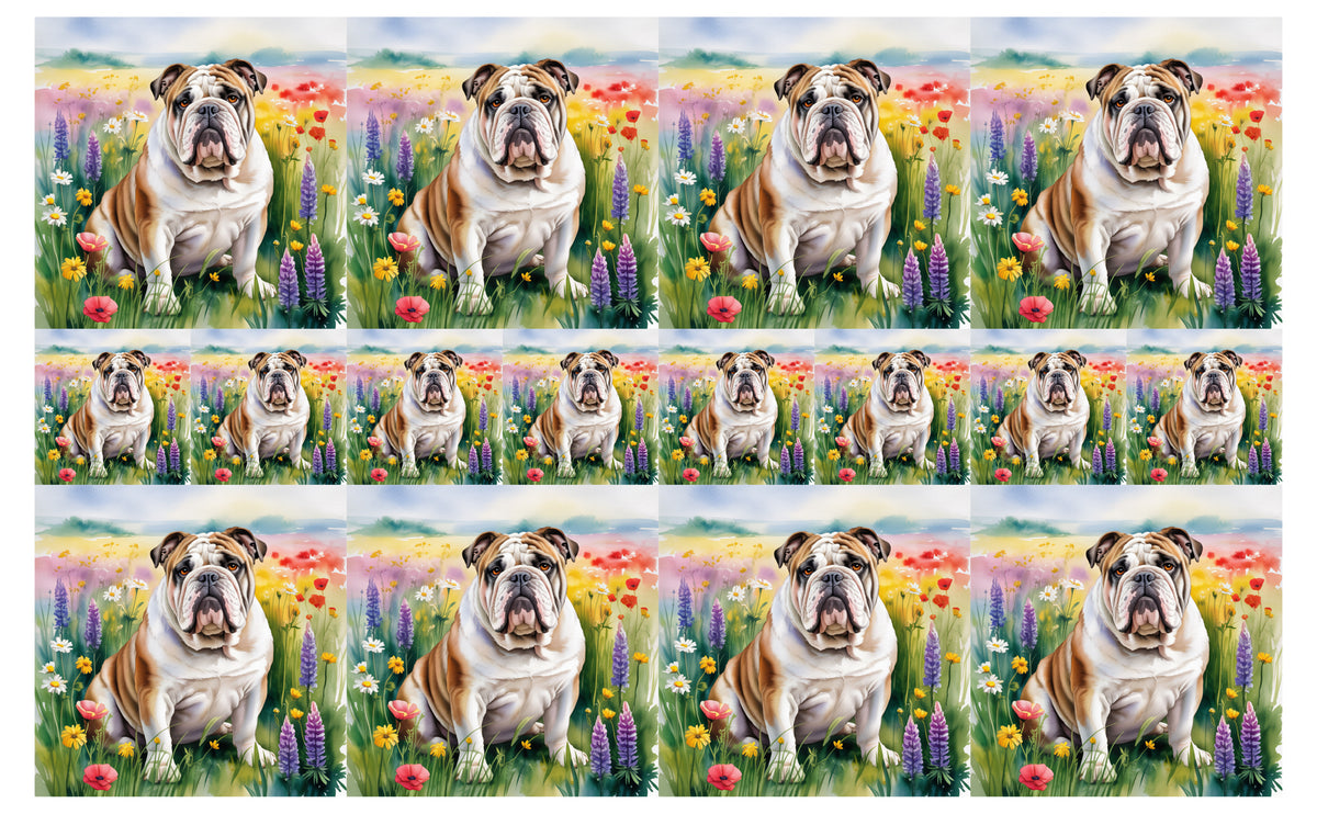 DecoCraft - Scenic Tiles Series - Watercolor Pets - Bulldog