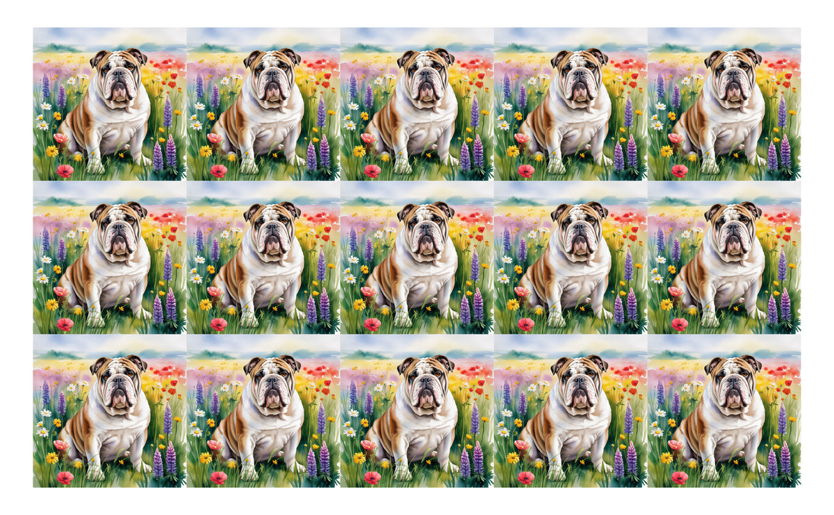 DecoCraft - Scenic Tiles Series - Watercolor Pets - Bulldog