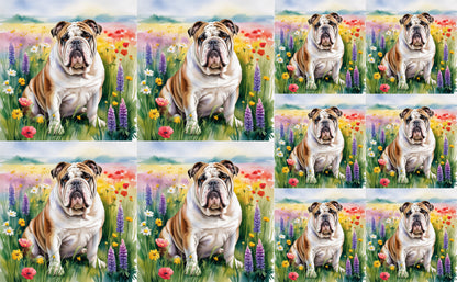 DecoCraft - Scenic Tiles Series - Watercolor Pets - Bulldog