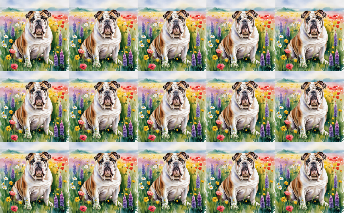DecoCraft - Scenic Tiles Series - Watercolor Pets - Bulldog