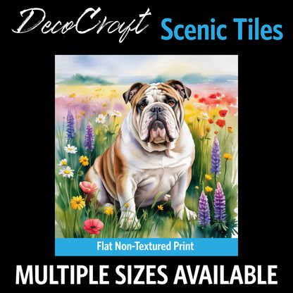 DecoCraft - Scenic Tiles Series - Watercolor Pets - Bulldog
