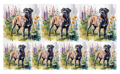 DecoCraft - Scenic Tiles Series - Watercolor Pets - Cane Corso Mastiff