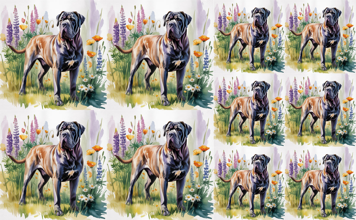 DecoCraft - Scenic Tiles Series - Watercolor Pets - Cane Corso Mastiff