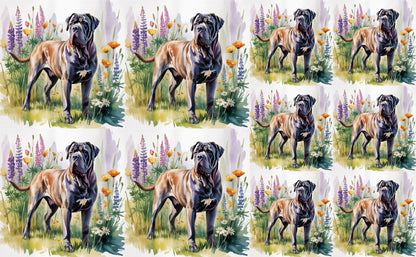 DecoCraft - Scenic Tiles Series - Watercolor Pets - Cane Corso Mastiff