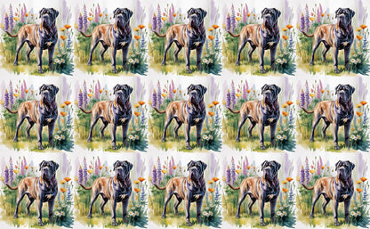 DecoCraft - Scenic Tiles Series - Watercolor Pets - Cane Corso Mastiff