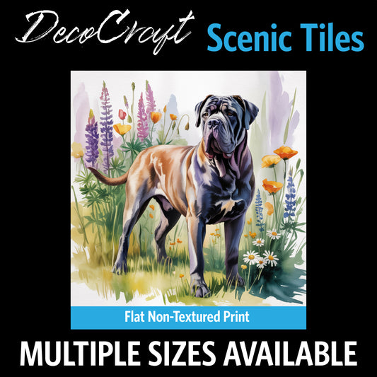 DecoCraft - Scenic Tiles Series - Watercolor Pets - Cane Corso Mastiff