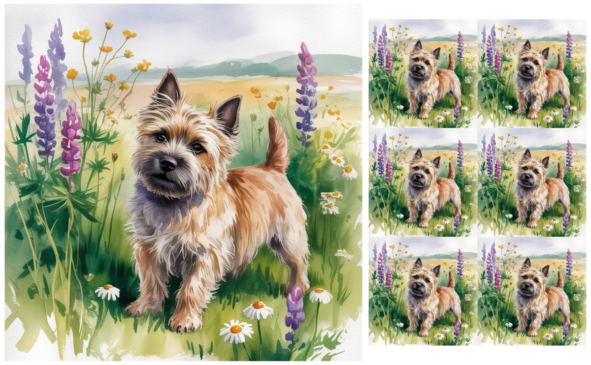 DecoCraft - Scenic Tiles Series - Watercolor Pets - Carrin Terrier