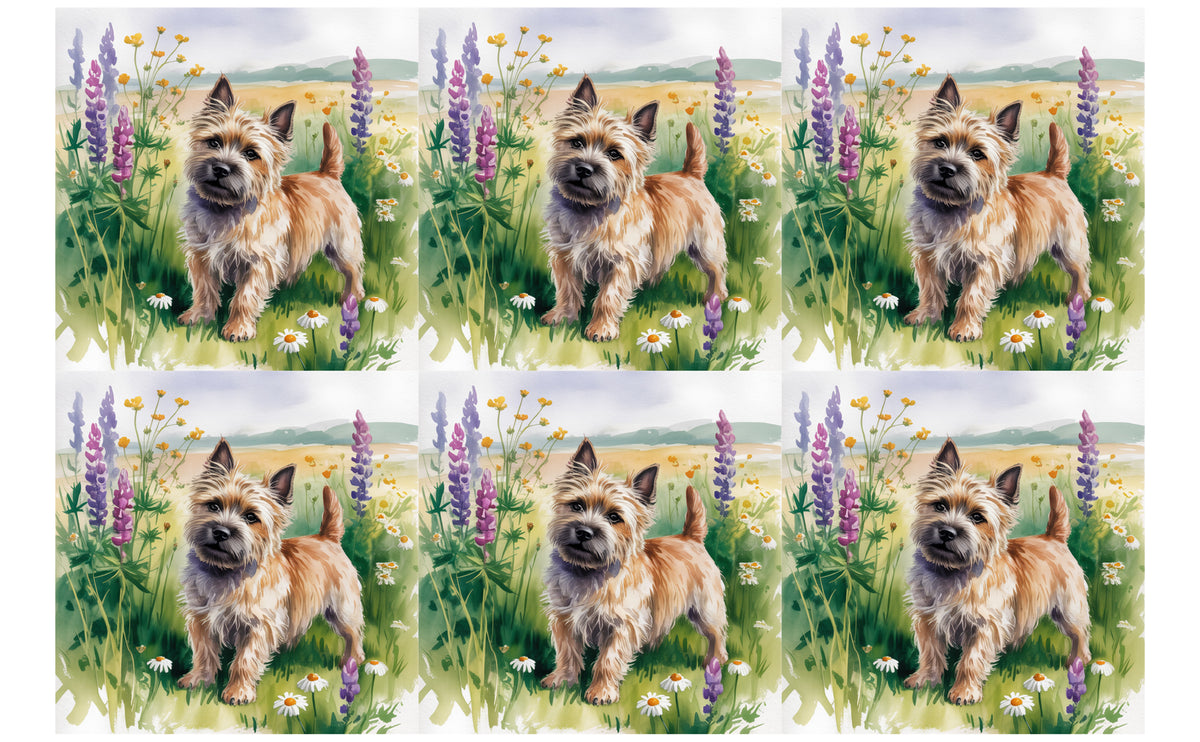 DecoCraft - Scenic Tiles Series - Watercolor Pets - Carrin Terrier