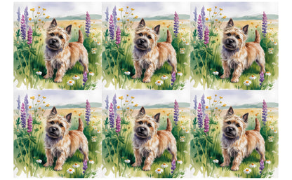 DecoCraft - Scenic Tiles Series - Watercolor Pets - Carrin Terrier