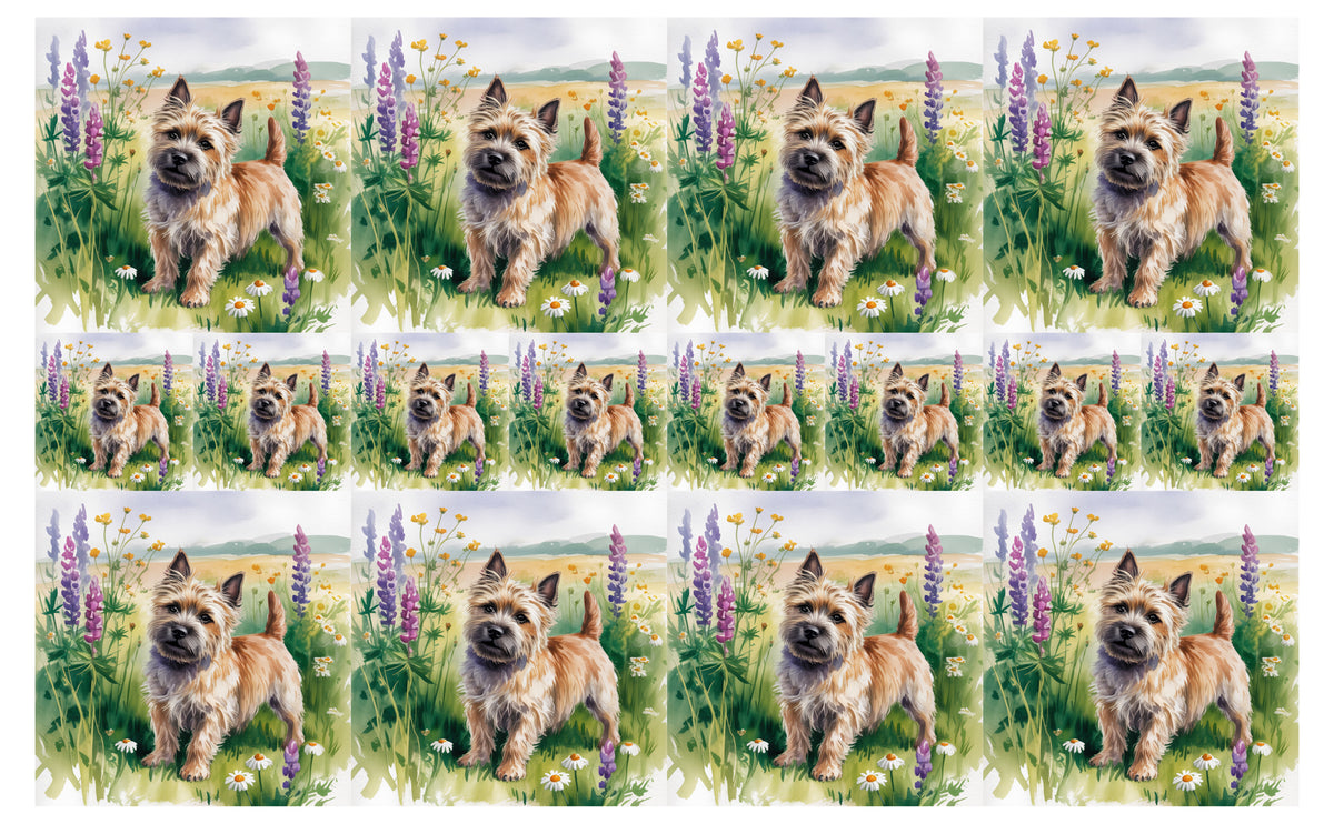 DecoCraft - Scenic Tiles Series - Watercolor Pets - Carrin Terrier