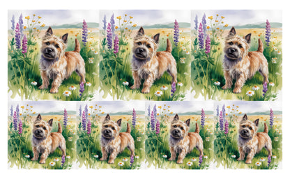 DecoCraft - Scenic Tiles Series - Watercolor Pets - Carrin Terrier