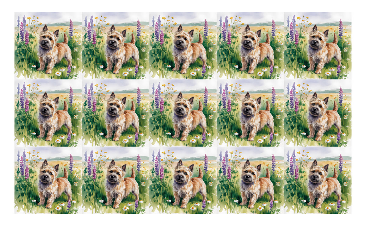 DecoCraft - Scenic Tiles Series - Watercolor Pets - Carrin Terrier