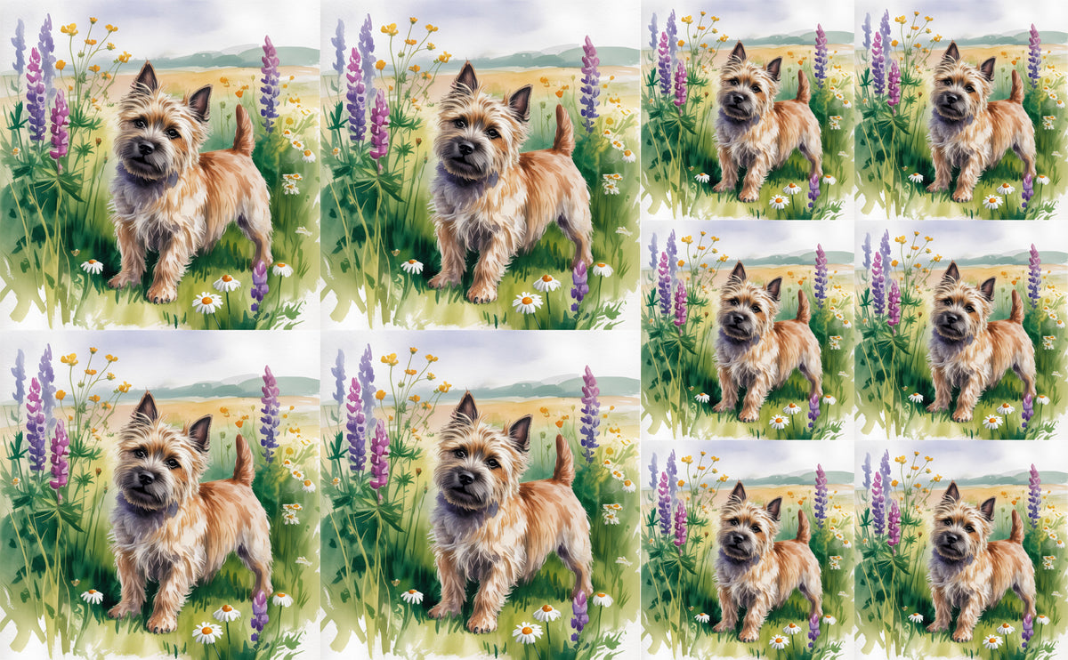 DecoCraft - Scenic Tiles Series - Watercolor Pets - Carrin Terrier