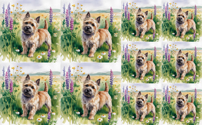 DecoCraft - Scenic Tiles Series - Watercolor Pets - Carrin Terrier