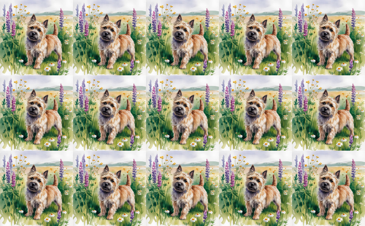 DecoCraft - Scenic Tiles Series - Watercolor Pets - Carrin Terrier