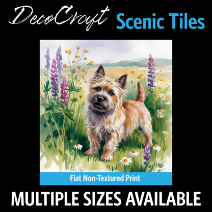 DecoCraft - Scenic Tiles Series - Watercolor Pets - Carrin Terrier