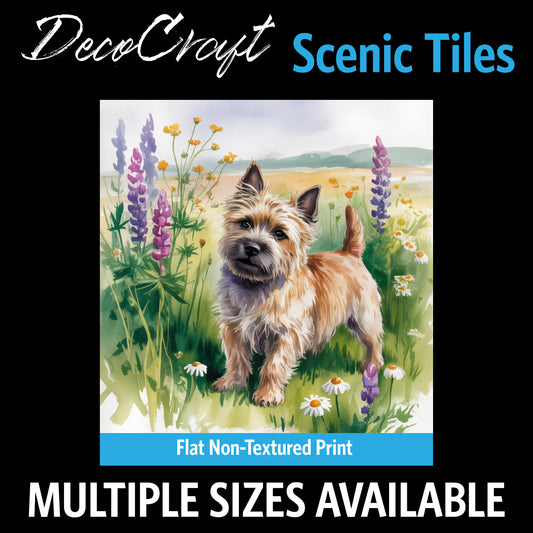 DecoCraft - Scenic Tiles Series - Watercolor Pets - Carrin Terrier