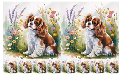 DecoCraft - Scenic Tiles Series - Watercolor Pets - Cavalier