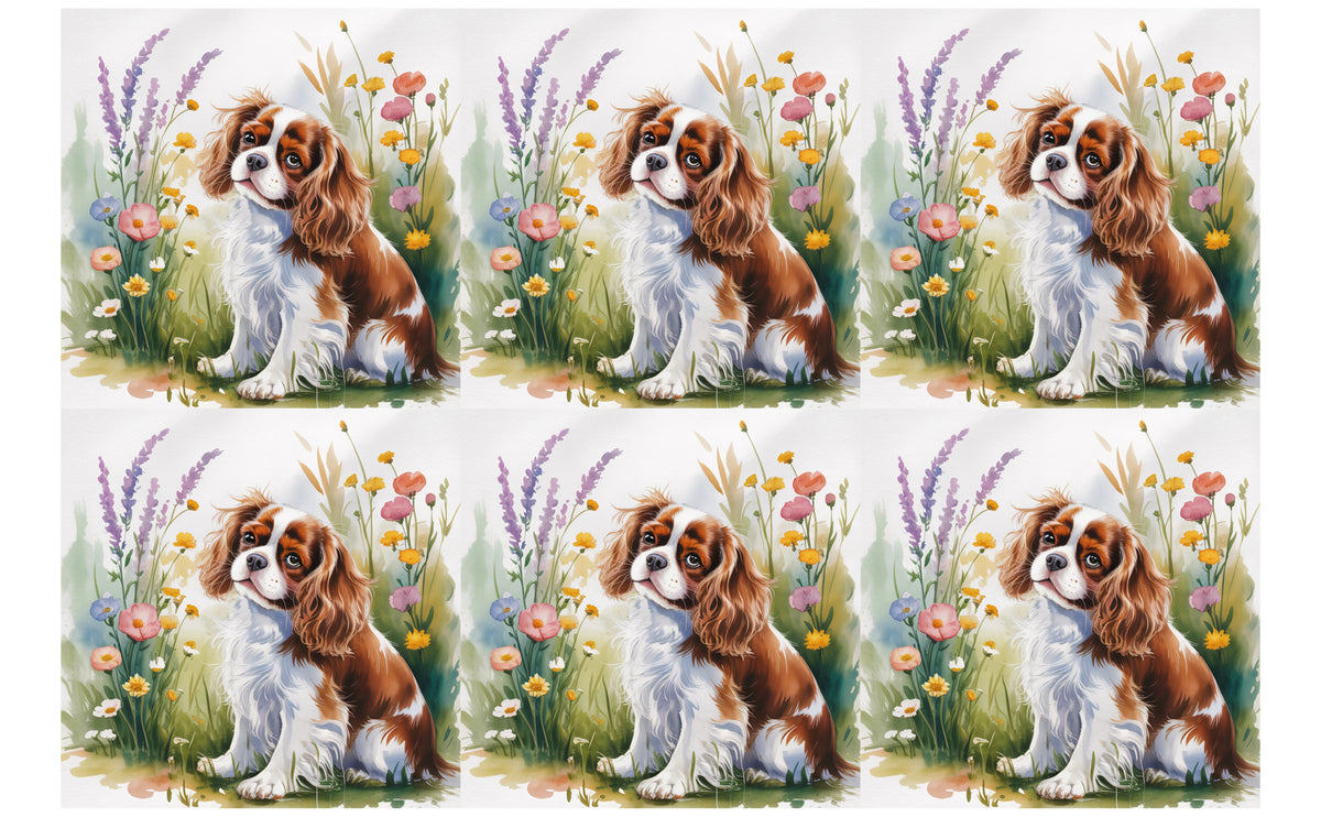 DecoCraft - Scenic Tiles Series - Watercolor Pets - Cavalier