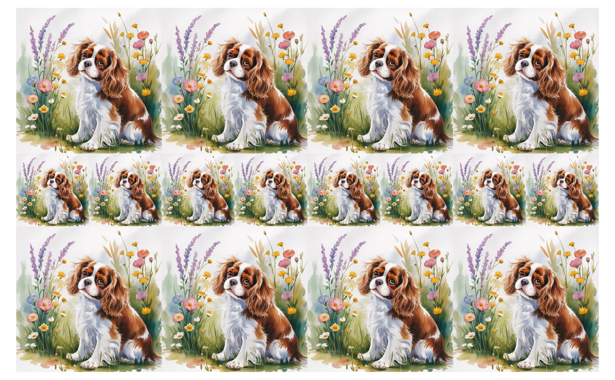 DecoCraft - Scenic Tiles Series - Watercolor Pets - Cavalier