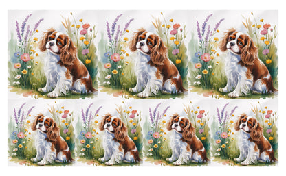 DecoCraft - Scenic Tiles Series - Watercolor Pets - Cavalier