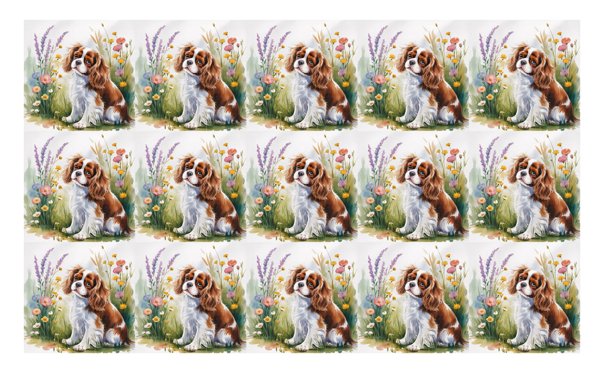 DecoCraft - Scenic Tiles Series - Watercolor Pets - Cavalier