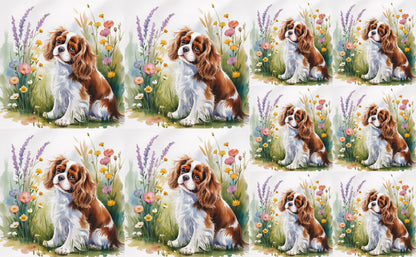 DecoCraft - Scenic Tiles Series - Watercolor Pets - Cavalier