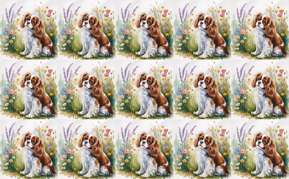 DecoCraft - Scenic Tiles Series - Watercolor Pets - Cavalier