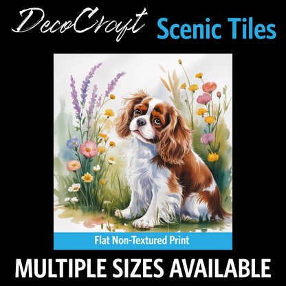 DecoCraft - Scenic Tiles Series - Watercolor Pets - Cavalier